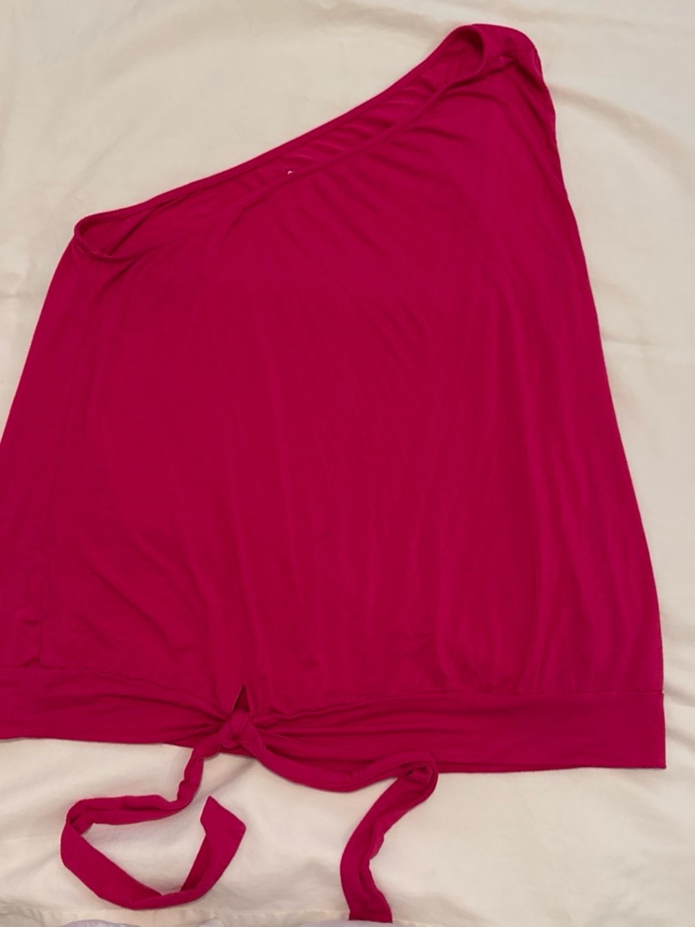 torrid Fuchsia One-Shoulder Tie-Hem Tank